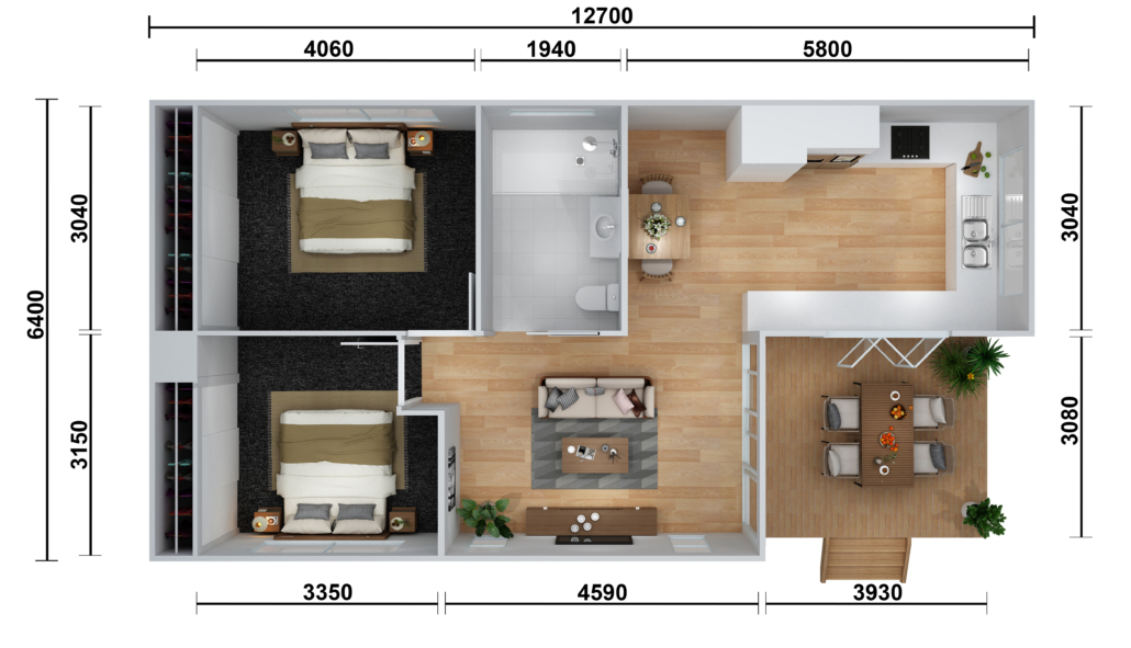 Bluegum Option 4 floor plan with measurements